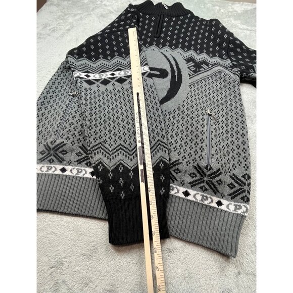 Phat Farm Mens XXL Nordic Zip Pocket Sweater In Black & Gray Christmas - Picture 6 of 14